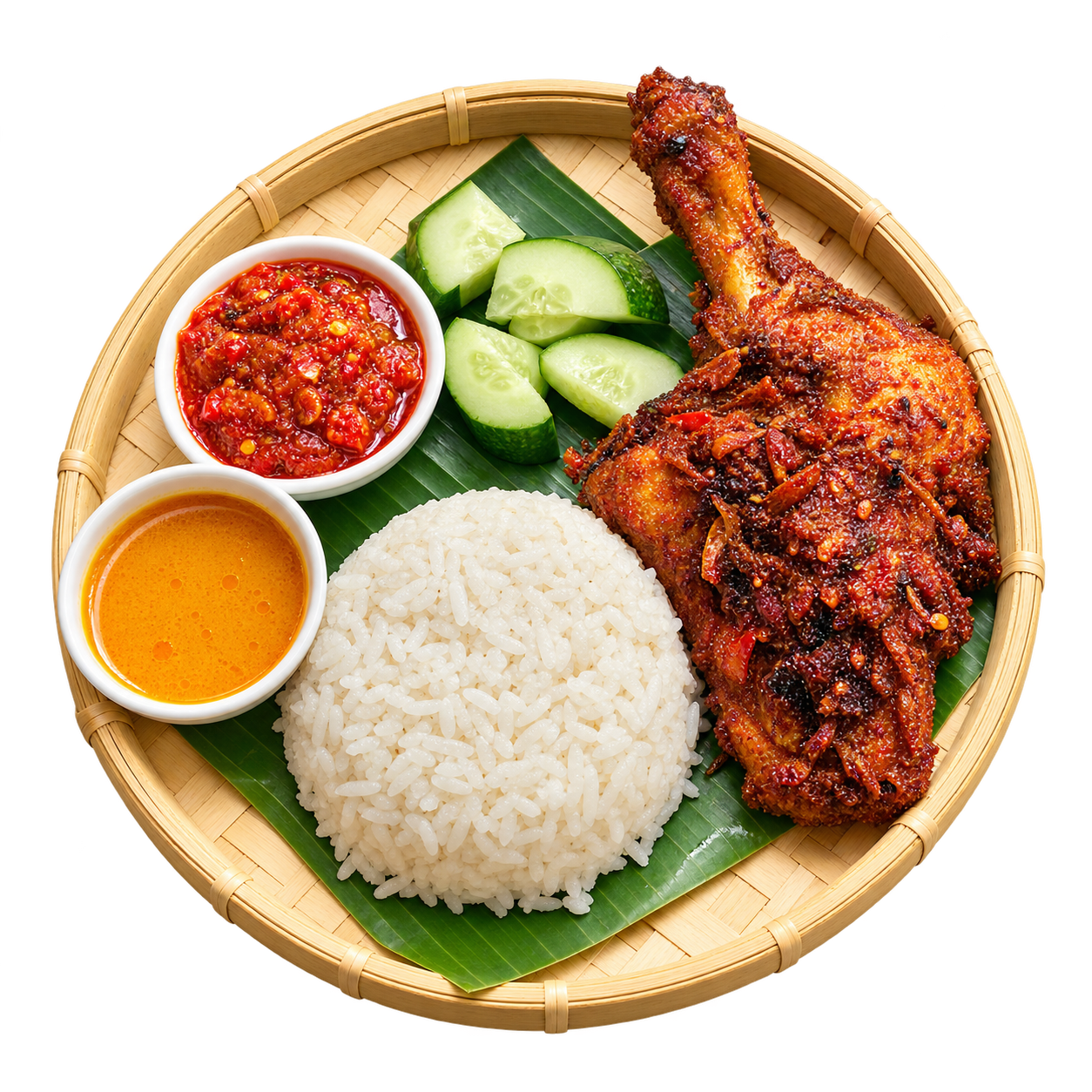 Set Nasi Kukus Ayam Berempah Sambal Lado